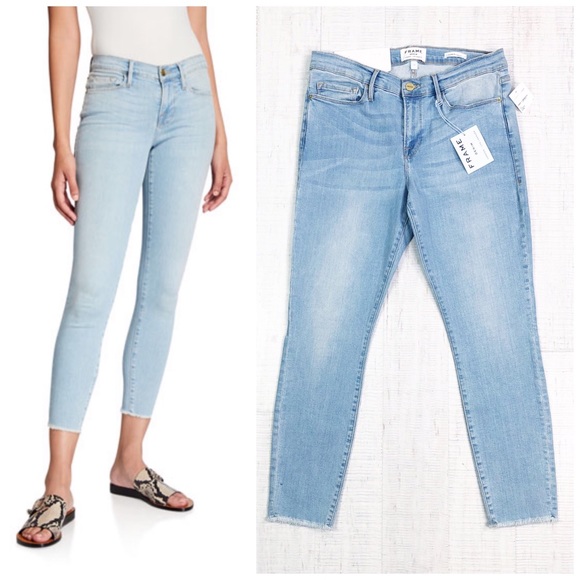 frame jeans le skinny de jeanne crop